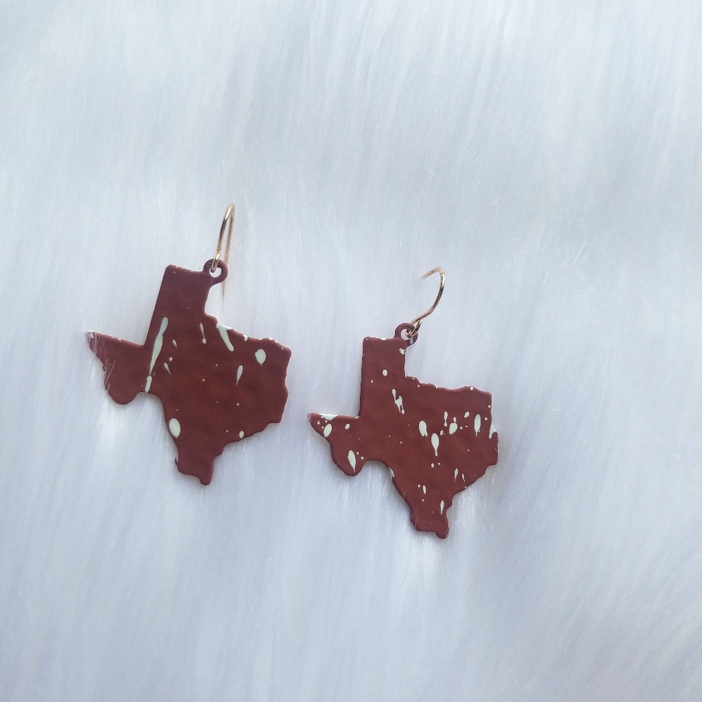 Chic Brown and White Texas Earrings